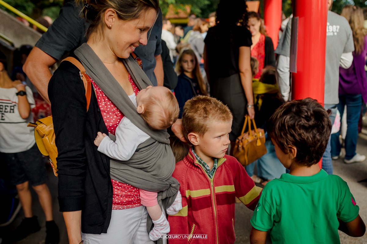photo rentrée scolaire en famille