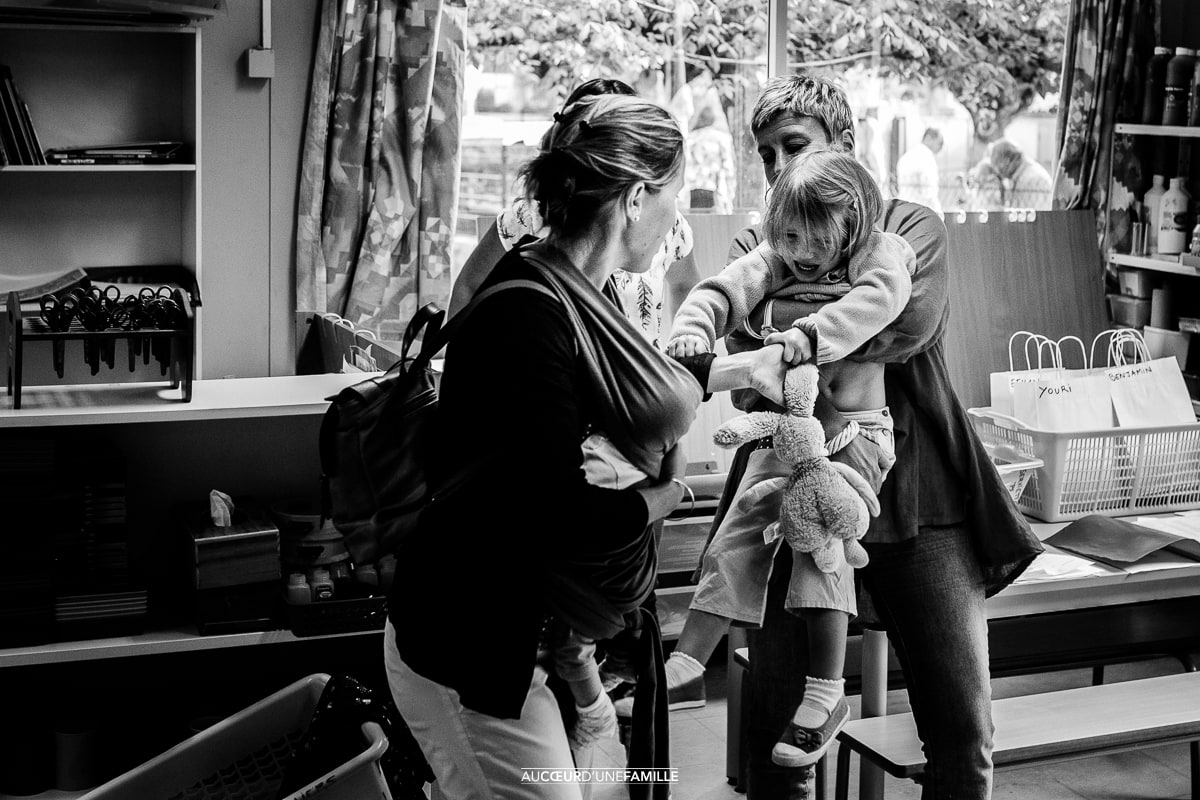 photo rentrée scolaire en famille
