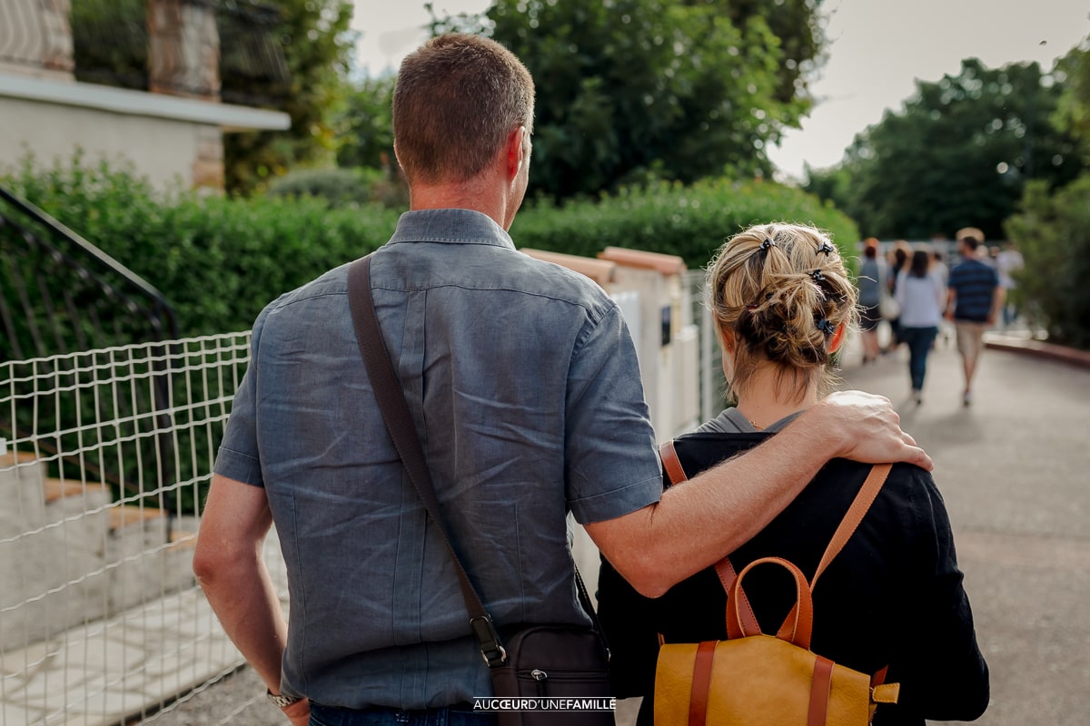photo rentrée scolaire en famille